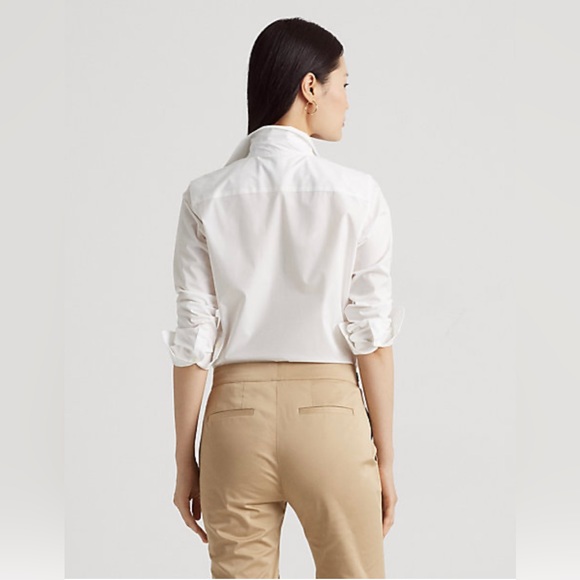 NWT! Ralph Lauren White Vintage Easy Care Stretch Cotton Shirt - Size XS - Picture 4 of 6